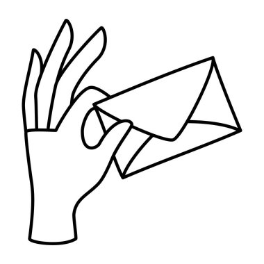 İzole zarf simgesi vektör tasarımı