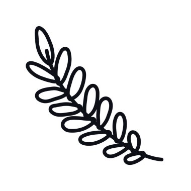 İzole edilmiş yaprak ikonu vektör tasarımı