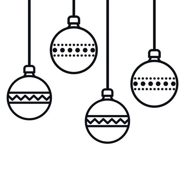 Vrolijk kerstmis bollen vector ontwerp — Stockvector