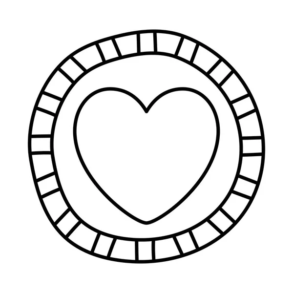 İzole edilmiş kalp şekli vektör tasarımı — Stok Vektör