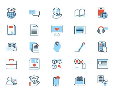 elearning ve business set simgeleri