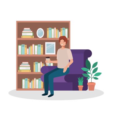 Oturmuş bir insan vektör tasarımının Avatar 'ı