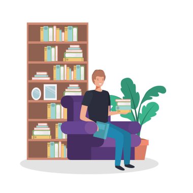 Oturmuş bir insan vektör tasarımının Avatar 'ı