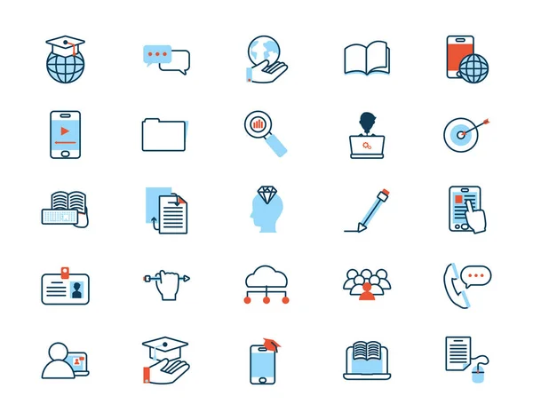 Elearning and business set icons — ストックベクタ