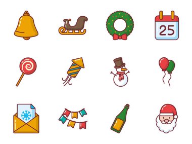 Mutlu noel simgesi vektör dizaynı