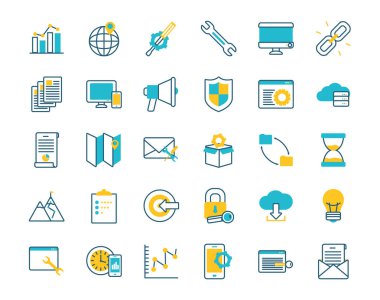 elearning ve business set simgeleri