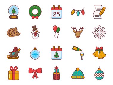 Mutlu noel simgesi vektör dizaynı