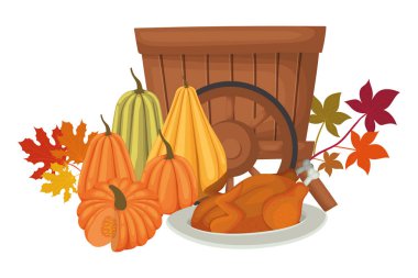 Mutlu Şükran günü vektör tasarımı