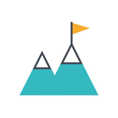 bayrak başarı simgesine sahip dağlar