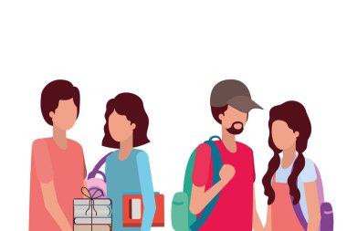 Öğrenci vektör tasarımı çiftleri