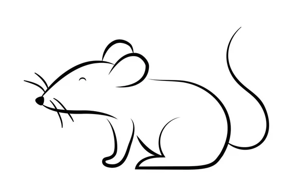 Desenho isolado do vector dos desenhos animados do rato — Vetor de Stock