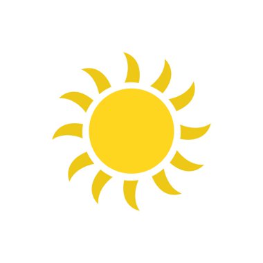 İzole güneş ikonu vektör tasarımı