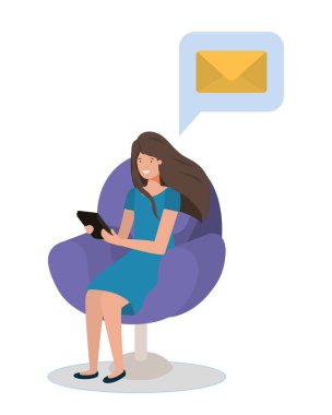 Kadın ve balon ikonu vektör tasarımı