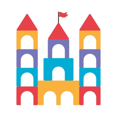 İzole edilmiş şato oyuncak vektör tasarımı