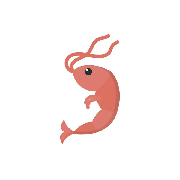 Conception vectorielle isolée de crevettes marines — Image vectorielle
