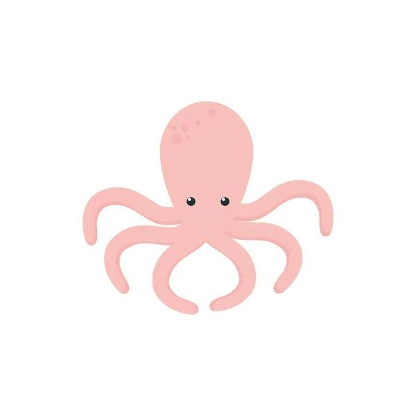 Diseño aislado del vector del pulpo marino — Vector de stock