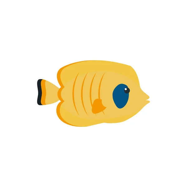외딴 바다 물고기 벡터 설계 — 스톡 벡터