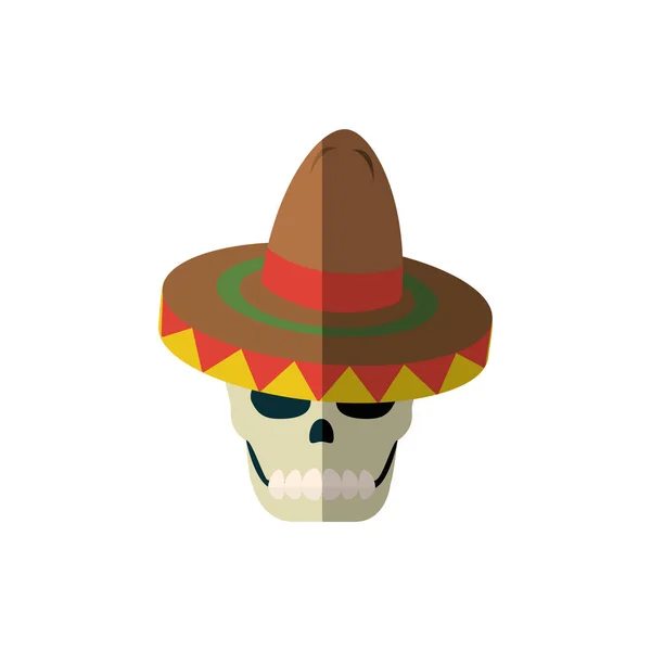 Design vettoriale isolato del cranio messicano — Vettoriale Stock