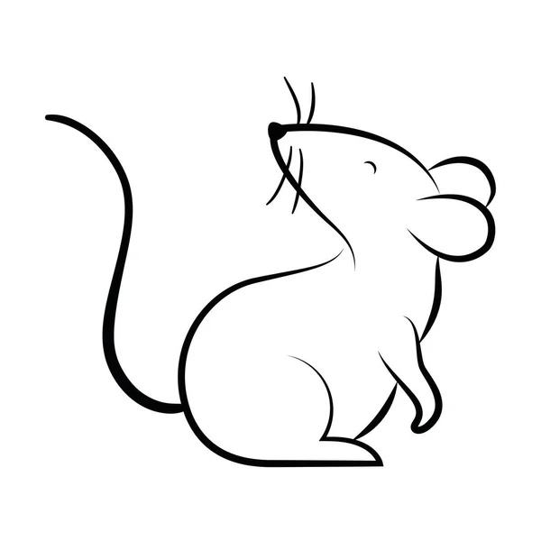 Desenho isolado do vector dos desenhos animados do rato — Vetor de Stock