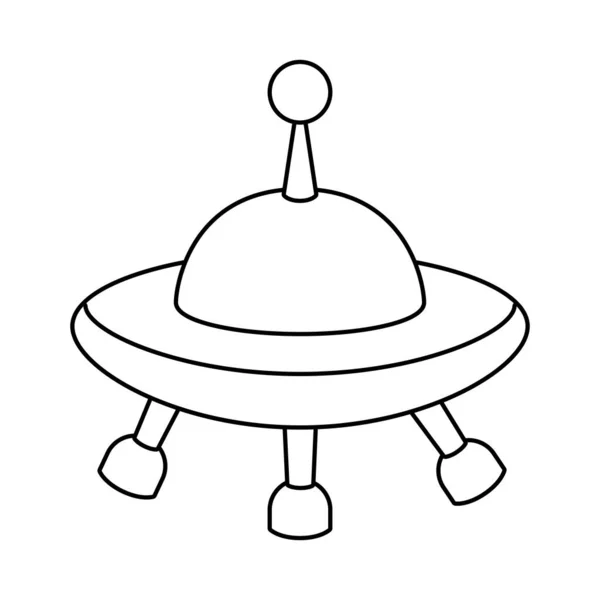 Progettazione vettoriale ufo giocattolo isolato — Vettoriale Stock