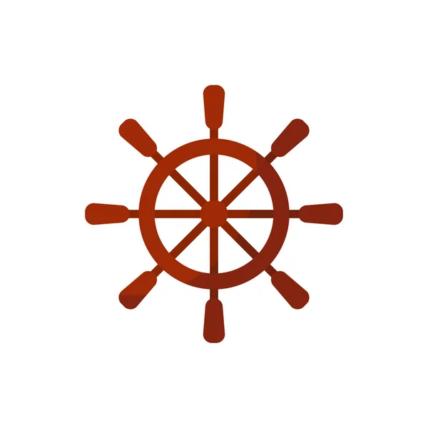 Diseño de vector de icono de timón de nave aislado — Archivo Imágenes Vectoriales