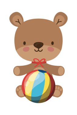 İzole edilmiş oyuncak ayı vektör tasarımı