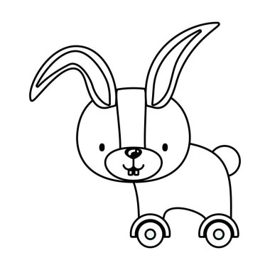 İzole edilmiş tavşan oyuncak vektör tasarımı