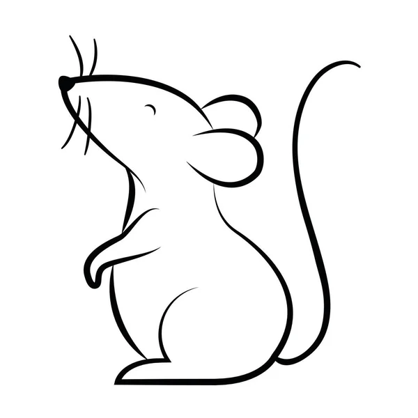 Conception de vecteur de dessin animé isolé souris — Image vectorielle