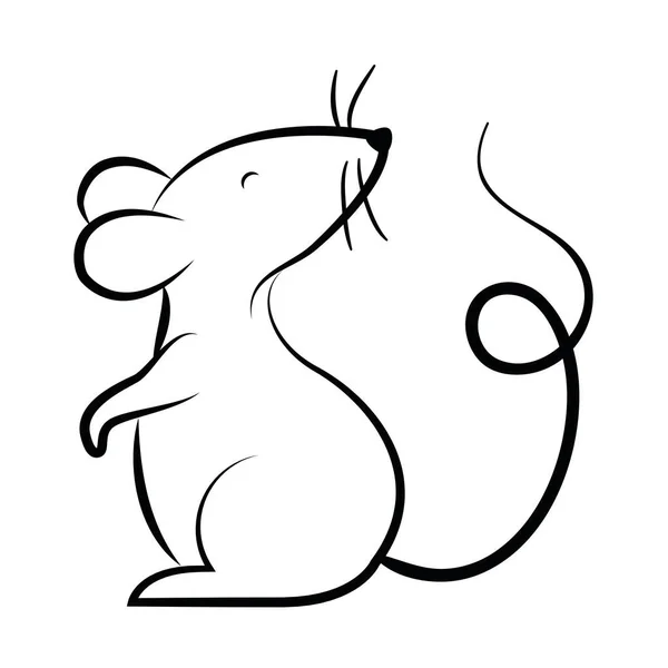 Diseño de vectores de dibujos animados de ratón aislado — Vector de stock