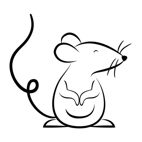 Desenho isolado do vector dos desenhos animados do rato —  Vetores de Stock