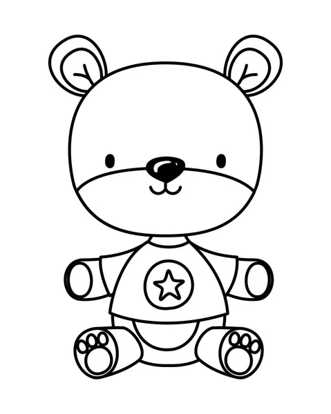 Isolated teddy bear toy vector design — Stock Vector