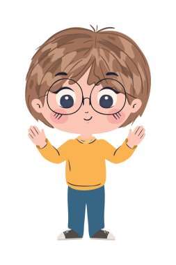 İzole çocuk çizgi film vektör tasarımı