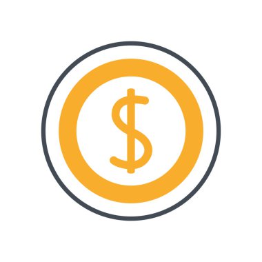 Bozuk para dolar izole edilmiş simgesi