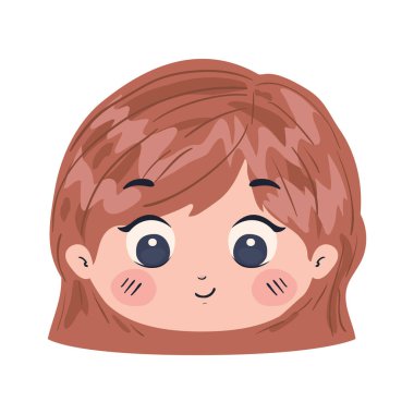 İzole kız çizgi film vektör tasarımı