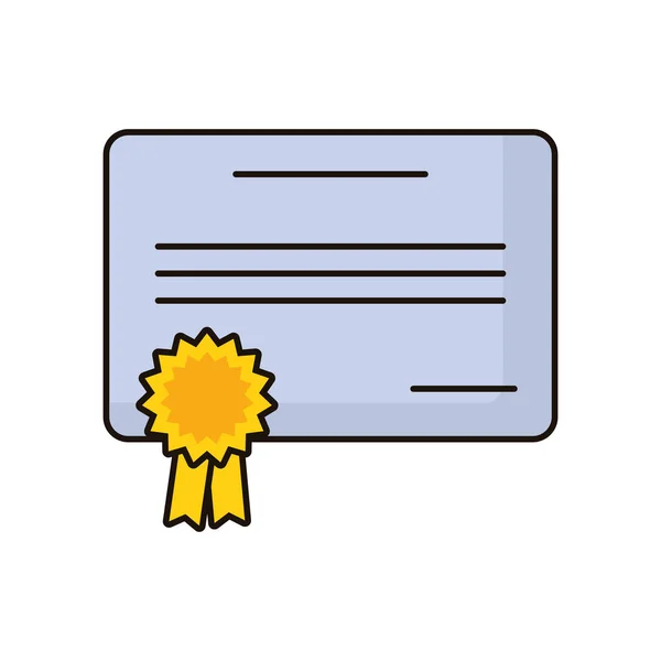 Diploma oklevél papír elszigetelt ikon — Stock Vector