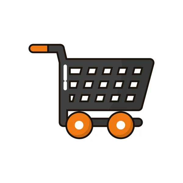 Winkelwagen trolley geïsoleerd pictogram — Stockvector