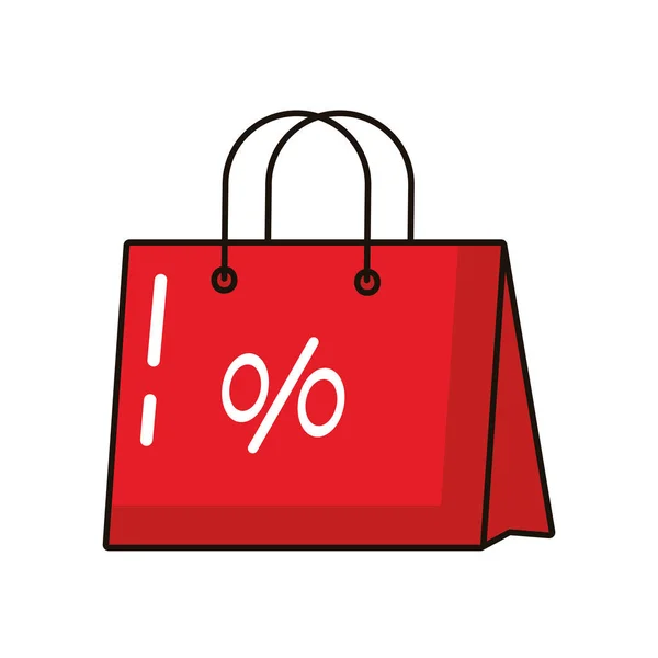 Papel de bolsa de compras con símbolo por ciento — Vector de stock