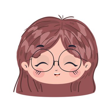 İzole kız çizgi film vektör tasarımı