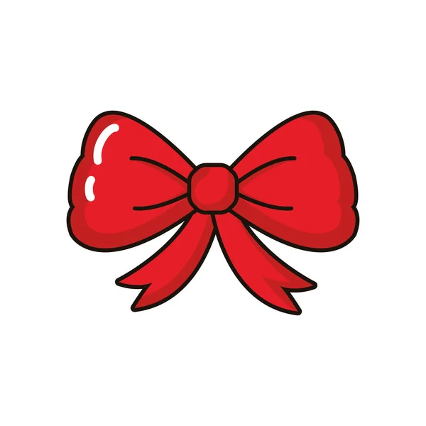 Ribbon bow decoration isolated icon — ストックベクタ