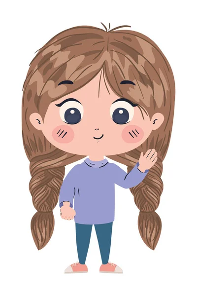 Isolated girl cartoon vector design — Stock Vector