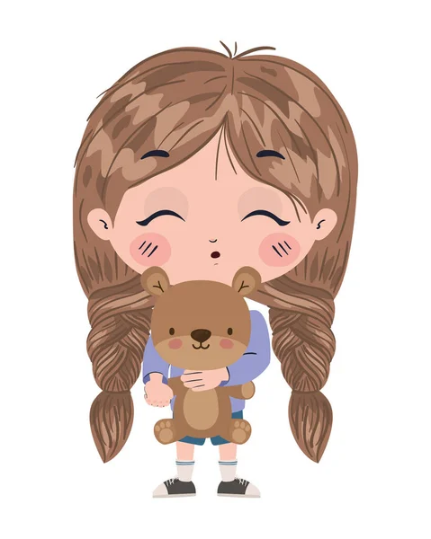 Isolated girl cartoon vector design — Stock Vector