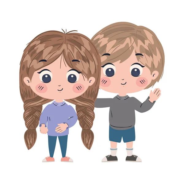 Girl and boy vector design — Stock Vector