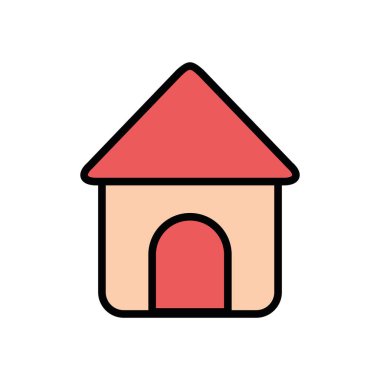 İzole edilmiş ev simgesi doldurma vektör tasarımı