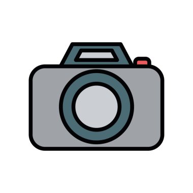 İzole kamera simgesi doldurma vektör tasarımı