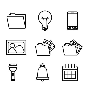 Kullanıcı arayüzü ve sosyal medya çizgi simgesi dizaynı