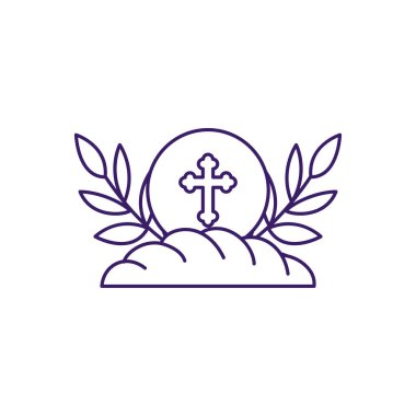 Komünyon gofreti ve ekmek çizgisi vektör tasarımı