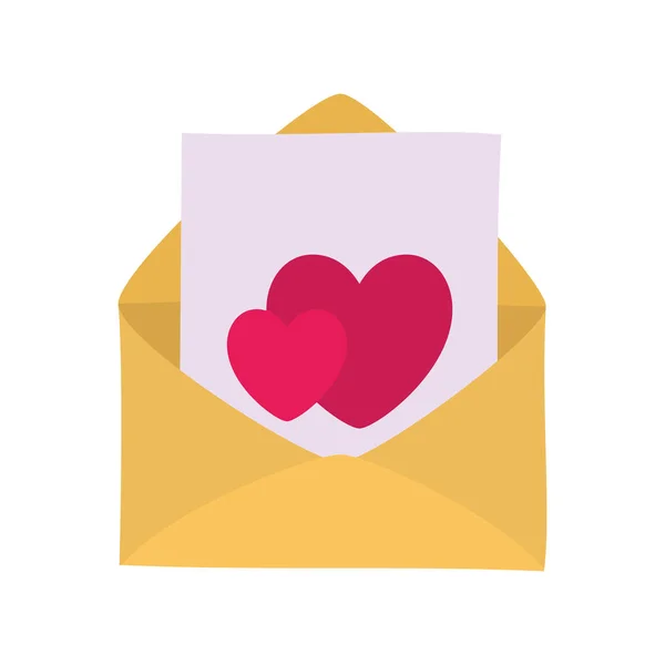 Isolated heart and envelope vector design — Stock Vector