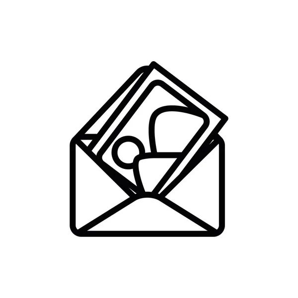 Design de vetor de linha de ícones de envelope isolado — Vetor de Stock