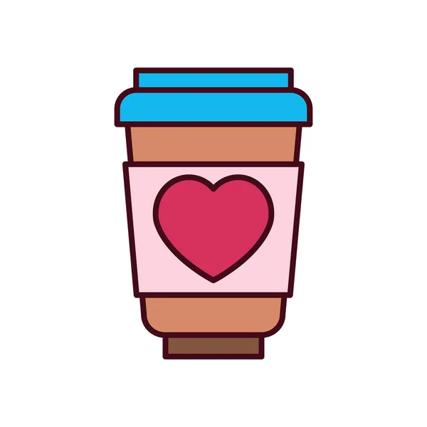 Design de vetor de preenchimento de café amor isolado —  Vetores de Stock
