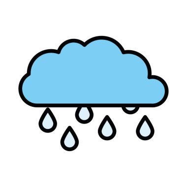 İzole edilmiş bulut ve yağmur vektör tasarımı